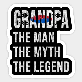 Grand Father South Korean Grandpa The Man The Myth The Legend - Gift for South Korean Dad With Roots From  South Korea Sticker